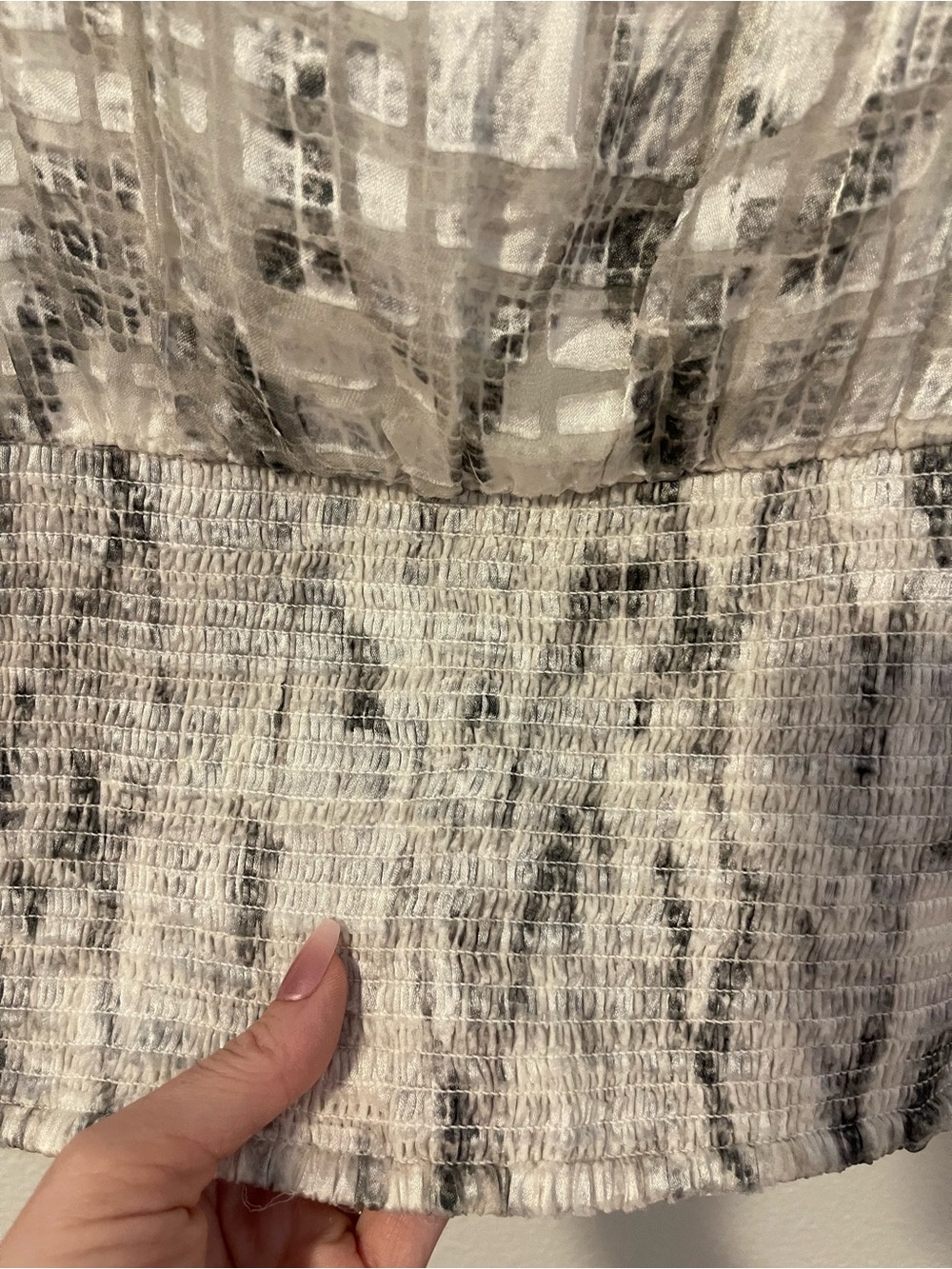 White House Black Market White Marble-Print Surplice Blouse - Picture 8 of 9